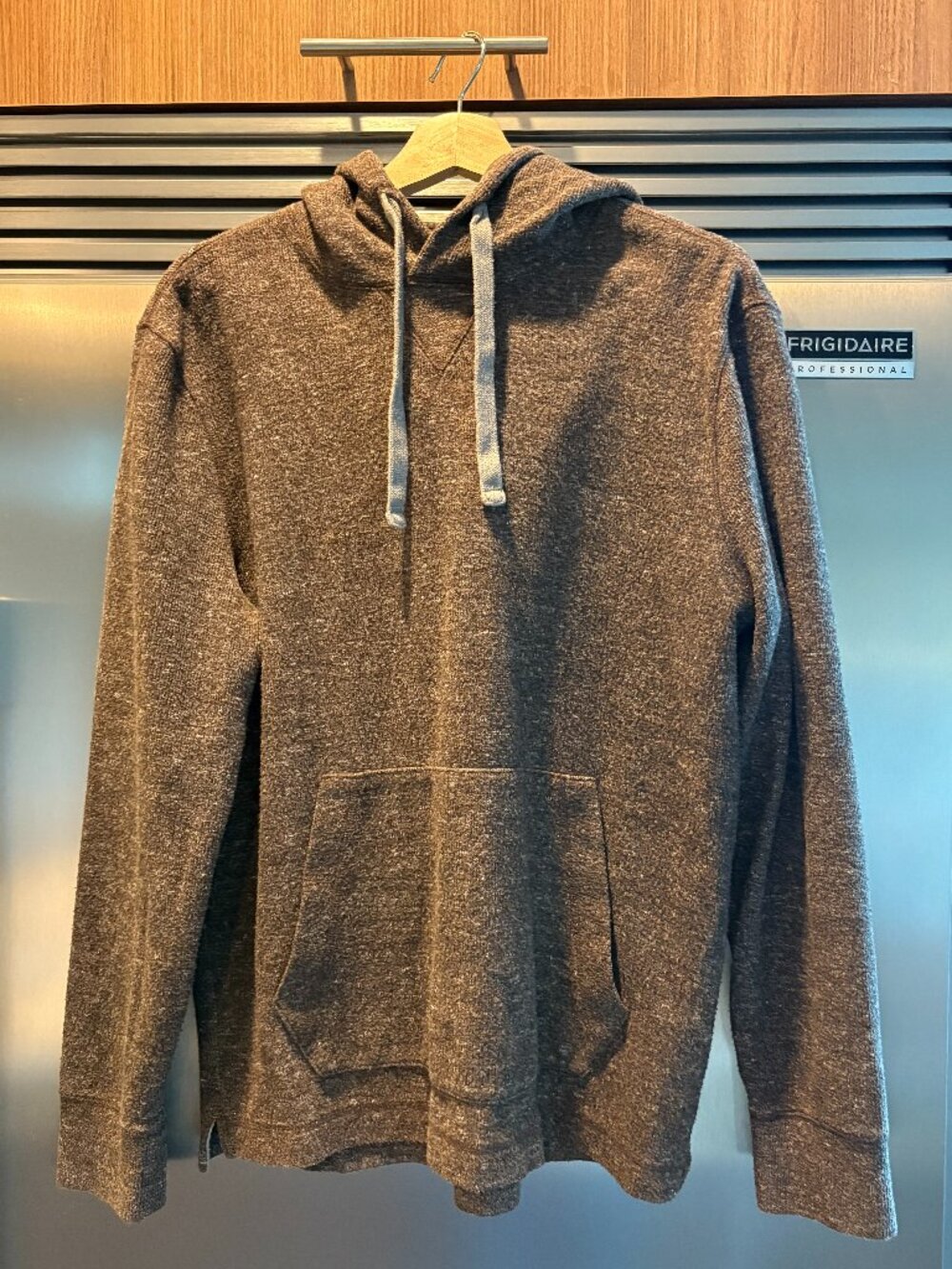 J. Crew Mens Large Brown Cotton Pullover with Hood.